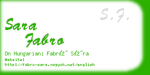 sara fabro business card